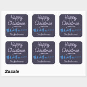 Christmas Sticker in blue silhouette  (Blatt)