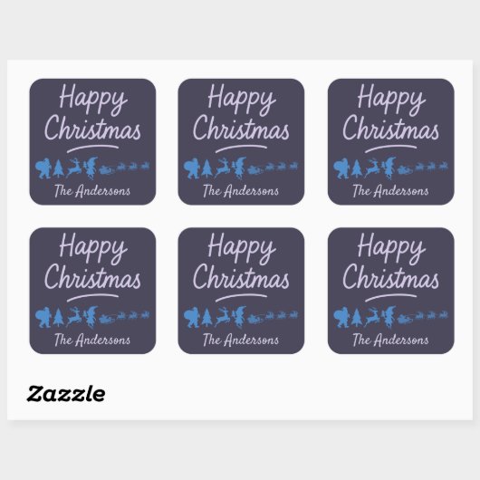 Christmas Sticker in blue silhouette  (Blatt)