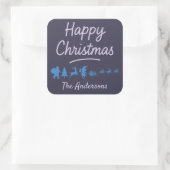 Christmas Sticker in blue silhouette  (Tasche)