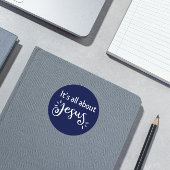 Christmas Sticker, It Is All About Jesus #1 Runder Aufkleber
