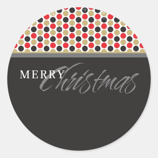 CHRISTMAS STICKER: Minispot-Schneeflocke 5 Runder Aufkleber (Vorderseite)