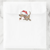 *CHRISTMAS STICKER* MIT **CHRISTMAS DOGGIE** QUADRATISCHER AUFKLEBER (Tasche)