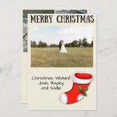 Christmas Stocking Christmas Photo Card Feiertagskarte (Vorne/Hinten)