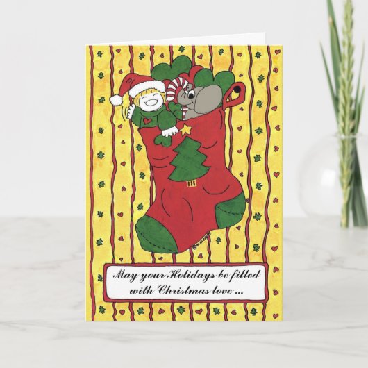 Christmas Stocking Feiertagskarte (Vorderseite)