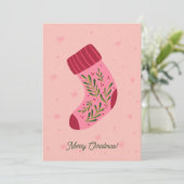 Christmas Stocking Feiertagskarte (Stehend Vorderseite)