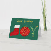 Christmas Stocking Ornament Tree Joy Typography (Vorderseite)