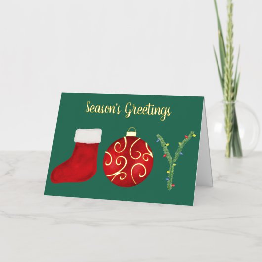 Christmas Stocking Ornament Tree Joy Typography (Vorderseite)