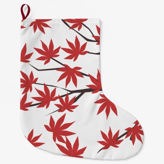 Christmas Stocking, Red Leaves  Großer Weihnachtsstrumpf (Vorderseite)