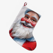 Christmas Stocking, Santa Claus Vintage Großer Weihnachtsstrumpf (Vorderansicht (hängend))