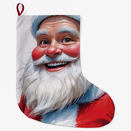 Christmas Stocking, Santa Claus Vintage Großer Weihnachtsstrumpf (Vorderseite)