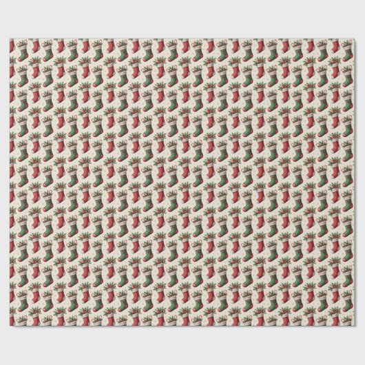 Christmas Stocking Wrapping Paper Geschenkpapier (Flach)