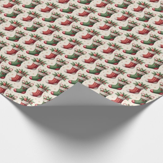 Christmas Stocking Wrapping Paper Geschenkpapier (Ecke)