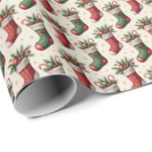 Christmas Stocking Wrapping Paper Geschenkpapier (Rolleneckpunkt)