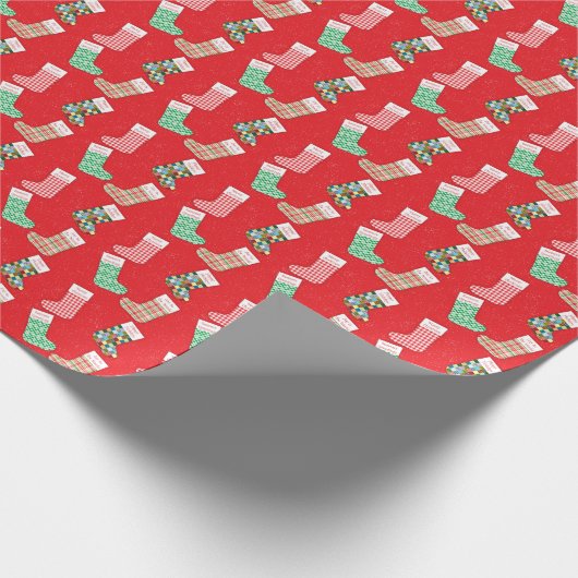 Christmas stockings small holiday wrapping paper geschenkpapier (Ecke)