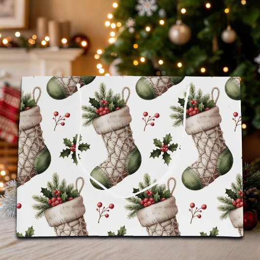 Christmas Stockings Winter Berries Große Geschenktüte