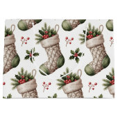 Christmas Stockings Winter Berries Große Geschenktüte (Vorderseite)
