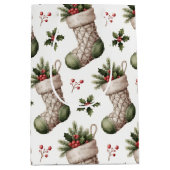 Christmas Stockings Winter Berries Mittlere Geschenktüte (Vorderseite)