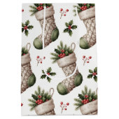 Christmas Stockings Winter Berries Mittlere Geschenktüte (Rückseite)