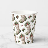 Christmas Stockings Winter Berries Pappbecher (Rückseite)