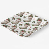 Christmas Stockings Winter Berries Pappteller (Gewinkelt)