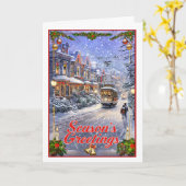 Christmas Streetcar Karte (Gelbe Blume)