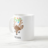 Christmas String Lights Antlers Reindeer Face Kaffeetasse (Vorderseite Links)
