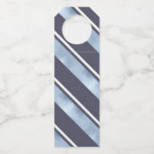 Christmas Stripe Muster Blue ID862 Flaschenanhänger (Rückseite)