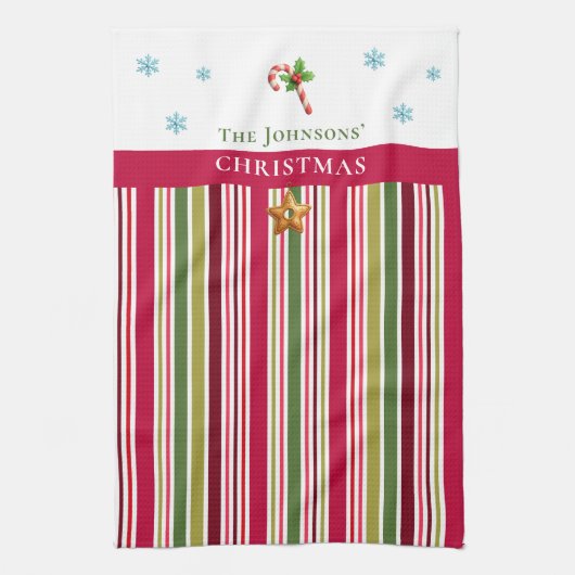 Christmas Striped– Holiday Cooking & Baking Gift Geschirrtuch (Vertikal)