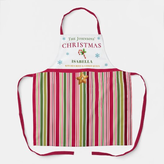 Christmas Striped– Holiday Cooking & Baking Gift Schürze (Vorderseite)