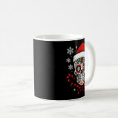 Christmas Sugar Calavera Skull Santa Hat Candy Can Kaffeetasse (VorderseiteRechts)