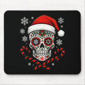 Christmas Sugar Calavera Skull Santa Hat Candy Can Mousepad (Vorne)