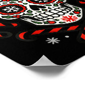 Christmas Sugar Calavera Skull Santa Hat Candy Can Poster (Ecke)