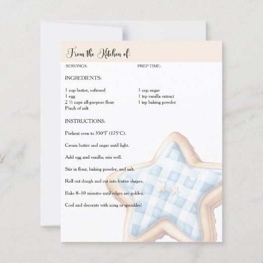 Christmas Sugar Cookies Recipe Card (Rückseite)