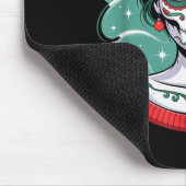 Christmas Sugar Skull Art Woman Santa Hat Festive Mousepad (Ecke)