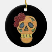 Christmas Sugar Skull Gothic Keramik Ornament (Vorne)