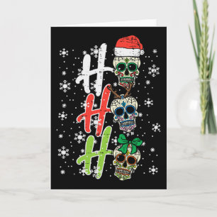 Christmas Sugar Skull Ho Ho Xmas mexikanische Männ Karte