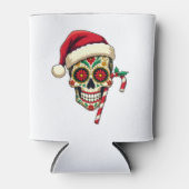 Christmas Sugar Skull Santa Hat Day Of The Dead Xm Dosenkühler (Vorderseite)