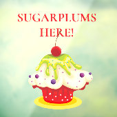 CHRISTMAS Sugarplums Here, Festivals Cupcake Fensteraufkleber (Blatt 3)