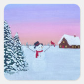 Christmas sunset quadratischer aufkleber (Vorderseite)