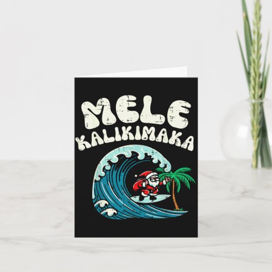 Christmas Surfing Santa Mele Kalikimaka Xmas Men B Karte (Vorderseite)