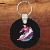 Christmas Surfing Santa Surfboarder Surf Lover Xma Schlüsselanhänger (Vorderseite)
