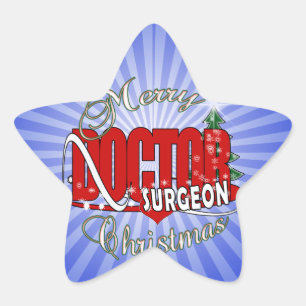 CHRISTMAS SURGEON DOCTOR Stern-Aufkleber