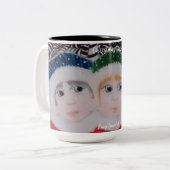 Christmas Surprise cute kids Mug Zweifarbige Tasse (Vorderseite Links)
