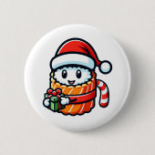 Christmas Sushi - Design des Niedlichen Holiday Fo Button (Vorderseite)