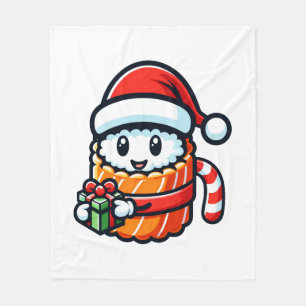 Christmas Sushi - Design des Niedlichen Holiday Fo Fleecedecke