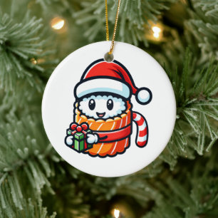Christmas Sushi - Design des Niedlichen Holiday Fo Keramik Ornament