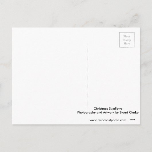Christmas Swallows Feiertagspostkarte (Rückseite)