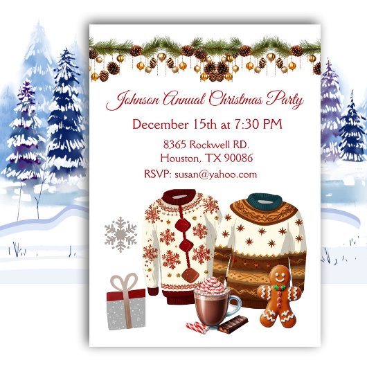  Christmas Sweater Annual Party Invitation Einladung