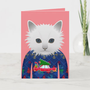 CHRISTMAS SWEATER CAT GREETKARTEN KARTE