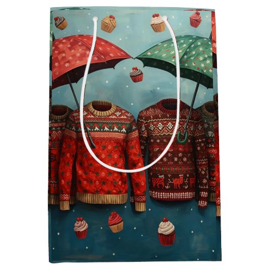 Christmas Sweater Gift Bag Mittlere Geschenktüte (Vorderseite)